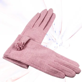 2019 нови дамски аксесоари проста вълнена сензорен екран дамски ръкавици цветя, декоративни ръкавици за колоездене шофиране топли ръкавици S62