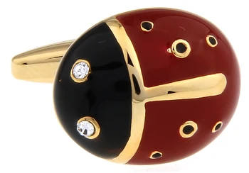 Мода новост калинка стил насекомо серия златен цвят копчета за ръкавели с кристали
