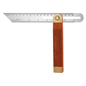 9-инчов строително дърводелски квадрат опитайте квадратен регулируема плъзгаща тънки Калибър твърда дръжка от неръждаема стомана на острието инструменти за дърво е хубаво