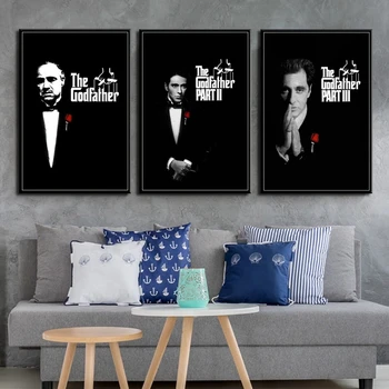 The godfather The Movie Series Marlon Brando Al Pacino Classic Art Poster Wall Art Picture for Living Room Home Decor (No Frame)