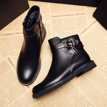 италианската марка дизайнер каубойски ботуши за жени Ежедневни Челси зареждане на черна естествена кожа обувки есен зима глезена botas zapatos
