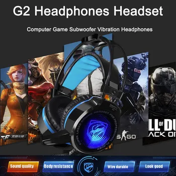 Унисекс слушалки слот конкурентни игри G2 кабелна гейм слушалки слушалки с микрофон за PS4 PC, лаптоп, телефон нова 2021