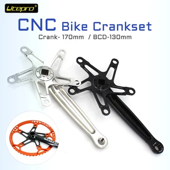 Litepro Folding Bike Crankset for Brompton 170mm Square Hole Crankset Ultralight CNC Коляно мтб bmx Bicycle Parts Chainring Коляно