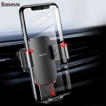 Baseus Универсален автомобилен притежателя на телефона, за iPhone, X Samsung S9 Gravity holder for Mobile Phone in car Air Vent Mount Holder Supporto