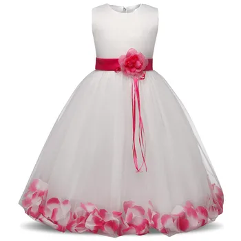 Лятото е необичайно цвете момиче рокли за сватба първото Свето Причастие рокля за момичета, деца ами парти, Абитуриентски рокли с цветя лента