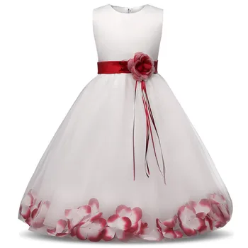 Лятото е необичайно цвете момиче рокли за сватба първото Свето Причастие рокля за момичета, деца ами парти, Абитуриентски рокли с цветя лента