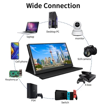 15,6-инчов лаптоп преносим сензорен монитор 1080P с пристанище, C USB HDMI за PS5 Xbox, PC phone лаптоп IPS монитор с аудио