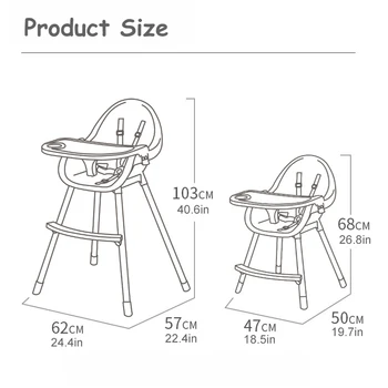 Babyinner Adjustable Baby Вечеря Chair Multi-function Booster Seat Feeding Lunch Double Chair Dinner Plate Baby High Chair