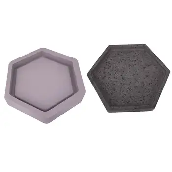 2018 Мода шестоъгълник форми на циментов саксия форми за декорация на дома бетон сеялка тава силиконова форма