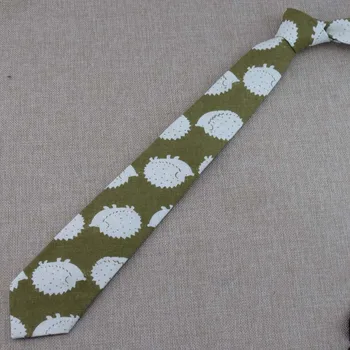 Нова вратовръзка печатни бял таралеж зелена вратовръзка с дизайн на дрехи уникален рядка личност за мъже, облекло, аксесоари
