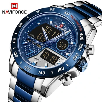 Мъжки Часовник NAVIFORCE Top Luxury Brand хронограф кварцов мъжки часовници-спортни ръчни часовници е от неръждаема стомана Relogio Masculino