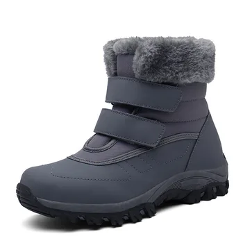 Голям размер 42 Дамски ботуши на висок връх плюшени сгъстено снегоходки удобни нескользящие дебели подметки, топли зимни ботуши майката обувки