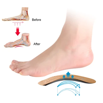 3/4 дължина кожа, ортопедични стелки за плоскостопия петата сводести поддържащите подложки половината от ортопедични обувки и стелки краката здравеопазването обувки Pad