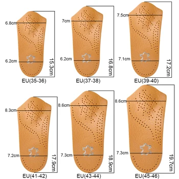 3/4 дължина кожа, ортопедични стелки за плоскостопия петата сводести поддържащите подложки половината от ортопедични обувки и стелки краката здравеопазването обувки Pad