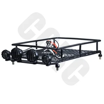 Метална малка багажная багажник на покрива LED Light For 1/10 RC Crawler Trx4 Bronco Axial Scx10 RC4WD D90 CC01 TF2 JIMNY VS4-10