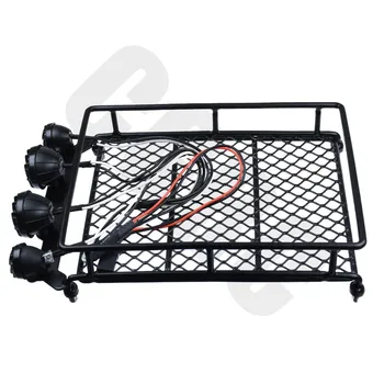 Метална малка багажная багажник на покрива LED Light For 1/10 RC Crawler Trx4 Bronco Axial Scx10 RC4WD D90 CC01 TF2 JIMNY VS4-10