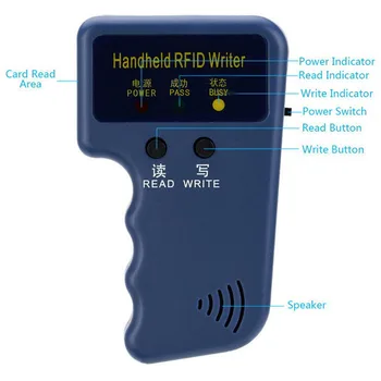 Handheld 125 khz RFID програмист копирна Машина ксерокс писател, читател и писател ID Card Cloner & ключ за системи за контрол на достъпа врати