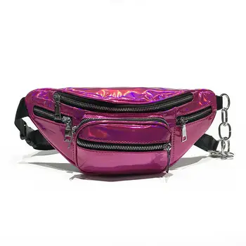 Нови жени изкуствена кожа Лазерна поясная чанта водоустойчив спортен бягане регулируем колан, чанта Bum Pack мода