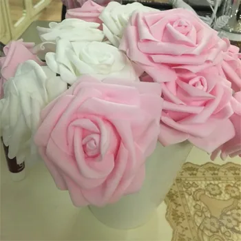 8 см голяма пяна Роза изкуствени цветя, на главата за сватба, украса на партията САМ венци букет от ръчно изработени занаяти аксесоари
