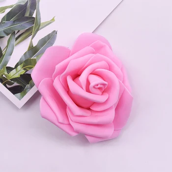 8 см голяма пяна Роза изкуствени цветя, на главата за сватба, украса на партията САМ венци букет от ръчно изработени занаяти аксесоари