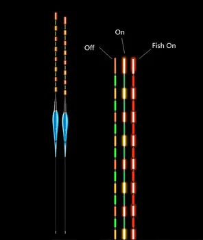 Промененият цвят LED night fishing float дълго тяло-големият размер е подходящ за дълбока вода 3 бр с батерия