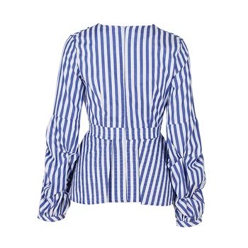 TWOTWINSTYLE ежедневни шарени хит цветна риза за жени V образно деколте с пищни ръкави на блузи, дамски 2020 Пролетната мода нови дрехи