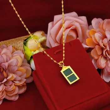 Мода 14 K златна верига огърлица бижута на жените скъпоценен камък Ахат висулка колие женски Jade ключицата колие юбилейна подарък