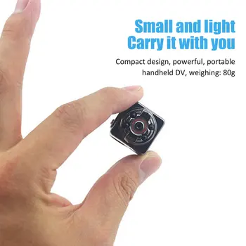 Мини камера, WIFI камера Shell CMOS сензор записващо устройство видеокамери SQ8 пълно нощно виждане водоустойчив DV камера черна пластмаса ACEHE --