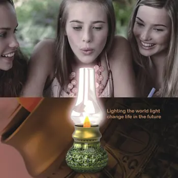 1 Комплект Ретро Контролна Лампа Взривяването На Led Зареждане На Антични Керосин Лампа Usb Бар Лампа Имитация На Свещи Ретро Лампа