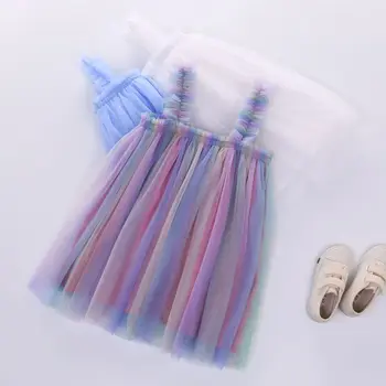 2020 детски дрехи момичета мода тюл обличам децата лятна рокля