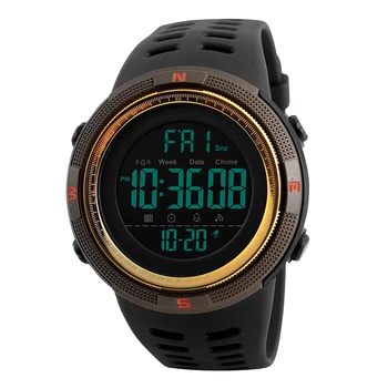 Мъжки дигитален часовник, 50 mters водоустойчив спортни часовници, електронни часовници с хронометър двойна часова зона