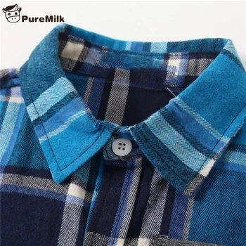 PureMilk Baby Boys облекло риза дълъг ръкав карирани топ+ дънки+ каишка комплект от 3 теми