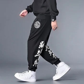 Плюс размер панталони за мъже 2020 Новата пролет и есен Мъжки панталони с дължина до глезена е китайския йероглиф Jogger панталони 5XL 6XL 7XL n40