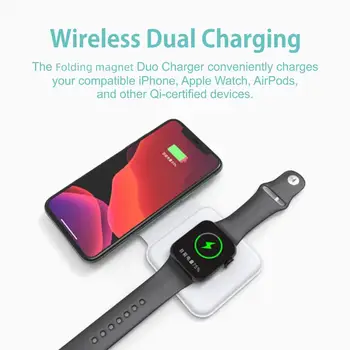 15 Вата магнитно безжично зарядно устройство Duo Charger за iPhone 12 Pro Max Mini Magsafing 2in1 бързо безжично зарядно за Apple Iwatch 6 или Airpods