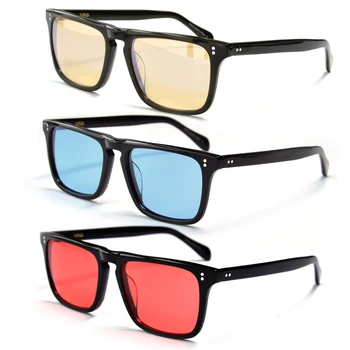 светлина лещи слънчеви очила за сини лещи очила Мода ретро мъжете квадратни слънчеви очила