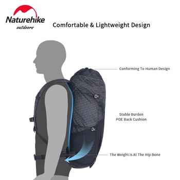 Naturehike 30+5L открит чанта къмпинг раница ultralight 0.6 кг XPAC водоустойчив открит Спортен Туризъм пътна чанта с вик