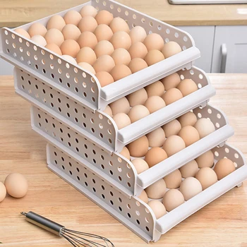 Кухня Яйце Организатор Хладилник Яйце Тава Кутия За Съхранение На Организаторът Кутия Яйце Кутия, Мултифункционален Рафтове За Съхранение За Кухни