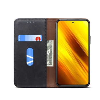 Луксозен ретро кожен флип калъф за XiaoMI POCOPHONE X3 NFC Case портфейл поставка за карти магнитни Корица на книгата за MI Poco M3 Cases