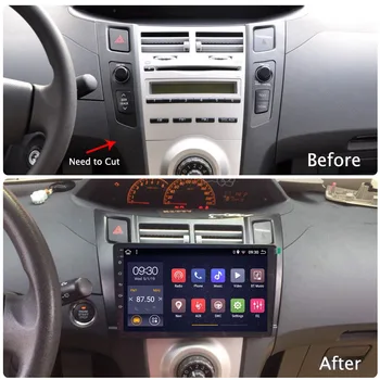 Двойна Навигация GPS FM Android видеоплеера мултимедия колата Din стерео блок за Toyota Yaris 2008 2009 2010 2011 мозъка