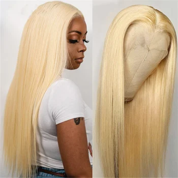 13x1 права перука светъл цвят 150% 613 T Part Lace Front Human Hair перуки за жени Реми бразилски перука на косата с детски коса