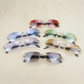 Мода черни мъжки слънчеви очила за шофиране рог на бизон слънчеви очила Жени нюанси за външно слънчеви очила за мъже Картер мода