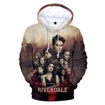 Мъжете Riverdale 3D Printed Hoodie Тв Шоу качулки жени Cole Sprouse hoody ежедневни блузи с дълъг ръкав o образно деколте Змия пуловер 2021
