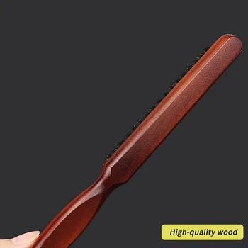 Високо качество дървена дръжка глиган четина четка пухкав косъм гребен плоча на косата стил четка фризьор за стайлинг на коса инструмент