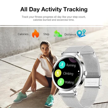 LIGE женски смарт часовници пулс мониторинг на кръвното налягане дамски часовници Спорт водоустойчив Smartwatch за Android и iOS телефон