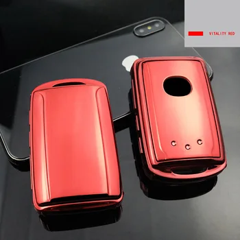 3 4 бутон луксозен нов мек TPU Car Smart Key Case пълна капачка за Mazda 3 Алекса CX4 CX5 CX8 2019 2020 Auto Key Shell аксесоари