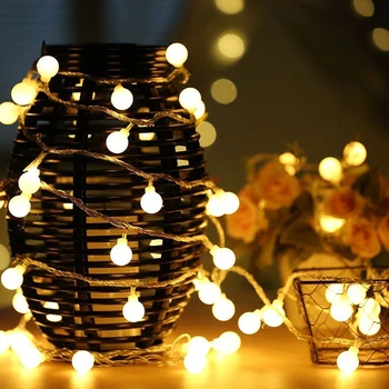 3M 5M 10M венец Фея led топката струнни светлини водоустойчив открит лампи Коледа е празник, сватба, украса на дома, работещи на батерии