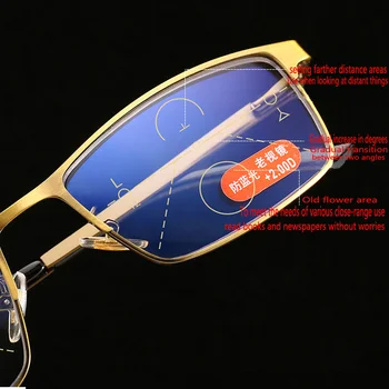 Нови жени анти-Blu-ray интелигентни прогресивни очила за четене мъжете прогресивно мультифокальные очила далечен прицел Diopter Reader