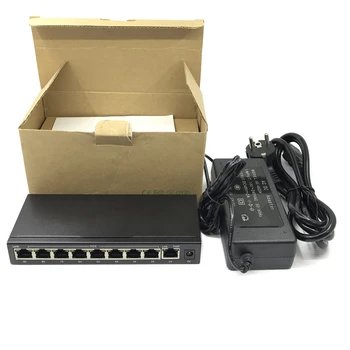ANDDEAR-10/100 mbps, rj-45 switch poe 802.3 af 9 poort voeding 15.5 w voor ip camera nvr пр telefoon wifi access point poe switch
