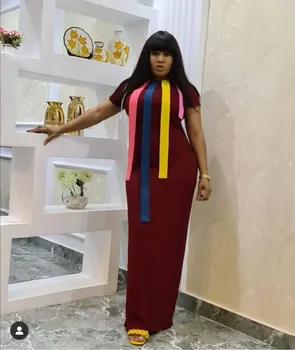 Maxi Africa Dress Африкански Рокли За Жени Dashiki Stripe Patchwok Robe Boubou Africaine Femme Басейн Plus Size Африканска Облекло