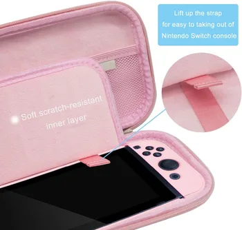 7 в 1 розова Сакура чанта за съхранение на кутията защитен калъф за Nintendo Switch / Switch lite Card Game Box кабел за зареждане аксесоари